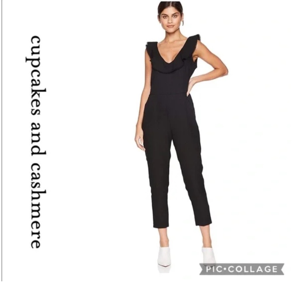 Cupcakes & Cashmere Black V-neck Jumpsuit